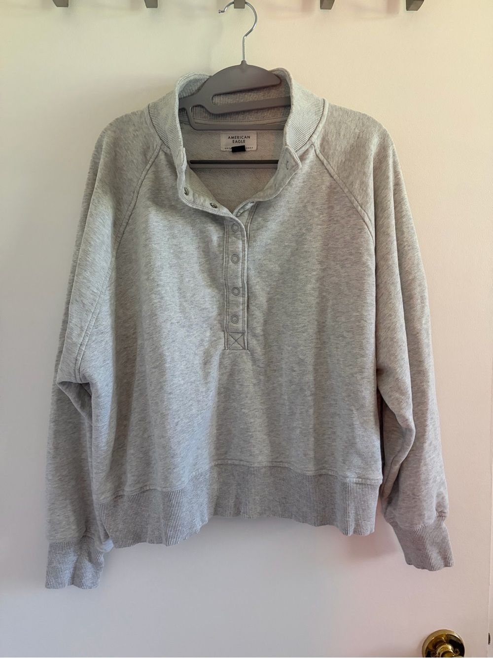 American Eagle Big Hug Fleece Henley Sweatshirt